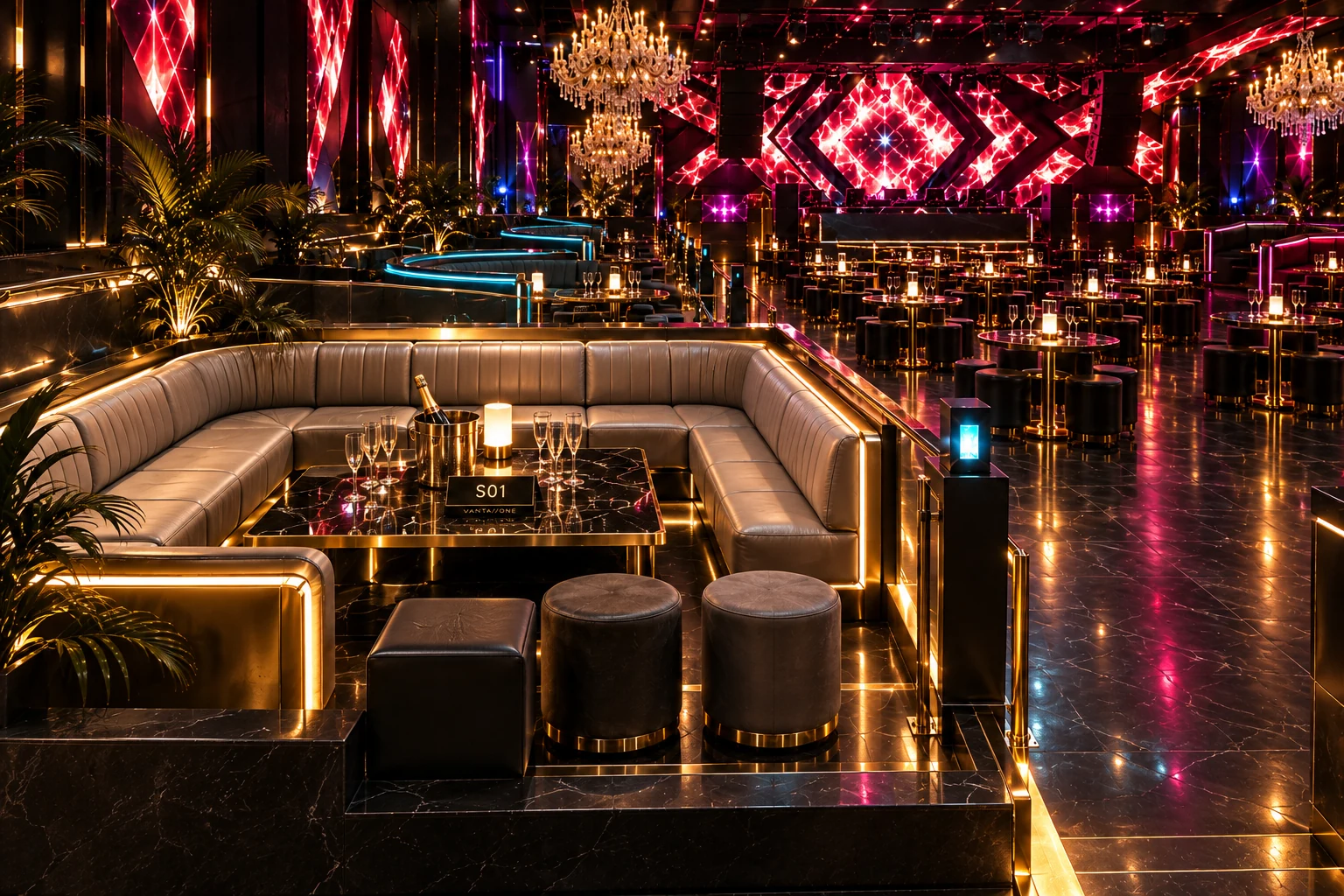 Sky Suite: champagne-lit private seating in Vanta One